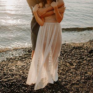 White Fox Totally Bangin' Mesh Maxi Dress White